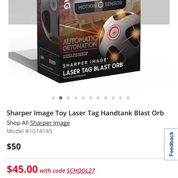 71gZx9sZH0L.jpg_BO30,255,255,  Sharper Image Laser Tag Blast Orb | Motion Detecting Laser Grenade